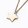 304 Stainless Steel Pendant Necklaces NJEW-E141-27G-3