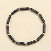 Column Natural Obsidian Beads Stretch Bracelets for Women Men TJ6393-7-1