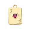 Brass Micro Pave Cubic Zirconia Charms KK-F895-15G-1