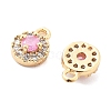 Brass Micro Pave Cubic Zirconia Charms KK-L222-001G-02-2