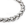 Alloy Wheat Chain Bracelet with Column for Men Women BJEW-N015-010-2