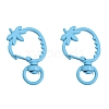 Spray Painted Strawberry Spring Ring Clasps PW-WGB8233-06-1