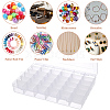36 Grids Transparent Plastic Adjustable Dividers Boxes with Hinged Lid CON-PA0001-08-5