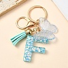Resin & Acrylic & Faux Suede Tassel Keychain X1-KEYC-YW00117-06-1