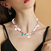 Bees Alloy Enamel & Resin & Glass & Plastic Pearl & Rhinestone Tassel Scarf Choker Necklaces NJEW-SP0001-16B-6