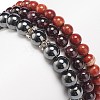 3Pcs 3 Style Natural & Synthetic Mixed Stone Round Beaded Stretch Bracelets Set BJEW-JB08586-3