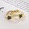 Brass Micro Pave Cubic Zirconia Hoop Earrings EJEW-C136-01A-3