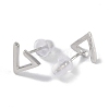 Anti-Tarnish Triangle Rhodium Plated 999 Fine Silver Stud Earrings for Women EJEW-S215-22P-3