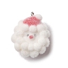 Christmas Flocky Opaque Resin Pendants RESI-F062-04E-1