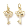 Brass Micro Pave Clear Cubic Zirconia Charms X-ZIRC-Q024-13G-1