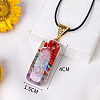 Resin with Gemstone inside 7 Chakra Pendant Necklaces PW-WG74B6A-02-2