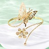 Flower & Butterfly Alloy Arm Cuff Bangles for Girl Women LS-AJEW-A063-01F-G-3