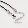 Glass Wishing Bottle Leather Cord Pendant Necklaces NJEW-JN01614-4