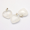 Heart Natural Crystal Pendants G-Q438-15-2