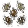 Natural Labradorite Faceted Oval Connector Charms G-G181-06P-07-1