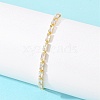 Rectangle Brass Micro Pave Cubic Zirconia Slider Bracelets KK-A305-02G-01-3