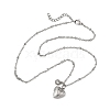 316 Stainless Steel Heart Locket Photo Pendant 304 Stainless Steel Satellite Chain Necklaces NJEW-JN06497-3