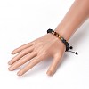 Natural Lava Rock and Non-Magnetic Synthetic Hematite Beads Braided Bead Bracelets BJEW-JB03975-25-4