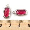 Brass with Cerise Glass Pendants KK-G486-07P-3