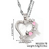 Brass Clear Cubic Zirconia Heart Necklaces CH4119-2-2