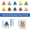 Craftdady 100Pcs 10 Colors Transparent Enamel Acrylic Beads TACR-CD0001-10-3