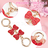 ANATTASOUL 2Pcs Alloy Enamel Bowknot Link Purse Strap Extenders FIND-AN0001-19-3