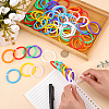 80Pcs 8 Colors Plastic Loose Leaf Book Binder Hinged Rings FIND-SP0004-81-3