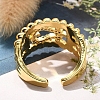 Rack Plating Brass Micro Pave Clear Cubic Zirconia Cuff Finger Rings for Women RJEW-M028-30G-04-5