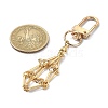 Brass Braided Macrame Pouch Empty Stone Holder for Keychain KEYC-TA00021-04-2
