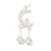 925 Sterling Silver Pave Clear Cubic Zirconia Pendants STER-G049-01A-S-1
