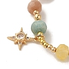 Faceted Rondelle Natural Citrine & Rose Quartz & Sunstone & Amazonite & Prehnite Bead Stretch Bracelets BJEW-P318-02G-01-2