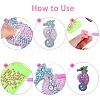 DIY 5D Sea Horse Diamond Painting Keychain Kit DIY-WH0161-59A-3