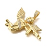 Brass Micro Pave Cubic Zirconia Pendants KK-Z125-01G-2