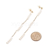 Natural Pearl Beaded Long Chain Dangle Stud Earrings EJEW-JE04932-4