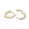 Brass Micro Pave Cubic Zirconia Hoop Earring Findings KK-P257-05G-2