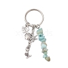 Alloy with Flower Amazonite Marine Theme Keychain KEYC-JKC00848-02-1