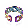 Ribbon Braided Shape Cuff Rings RJEW-N038-019-3