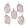 Natural Rose Quartz Oval Pendants G-C102-07P-02-1