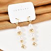 Brass ABS Plastic Pearl Tassel Hoop Earrings EJEW-U040-12G-1