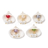 5Pcs 5 Colors Shell Pendants PALLOY-JF02976-1