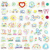 50Pcs Cartoon Stick Figure PVC Adhesive Waterproof Stickers PW-WGFC428-01-1