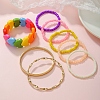 Alloy & Acrylic & Seed Beads  Bead Stretch Bracelets Se PW-WG6490F-01-3