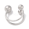 Non-Tarnish 304 Stainless Steel Round Cuff Rings for Women RJEW-G315-05P-3