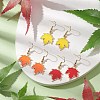 3 Pairs Maple Leaf Alloy Enamel Dangle Earrings EJEW-JE06091-2