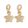 Brass Micro Pave Clear Cubic Zirconia Pendants KK-G420-04G-1