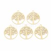 Rack Plating 201 Stainless Steel Filigree Pendants STAS-T057-37G-1