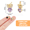 DICOSMETIC 12PCS 6Colors Brass Micro Pave Cubic Zirconia Charms KK-DC0003-72-2