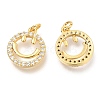 Brass Micro Pave Clear Cubic Zirconia Charms X-ZIRC-O036-31G-2