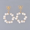 Bowknot Stud Earrings EJEW-JE03750-02-1