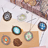   Tibetan Style Alloy Flat Oval Pendant Cabochon Settings and Clear Oval Glass Cabochons DIY-PH0024-97-5